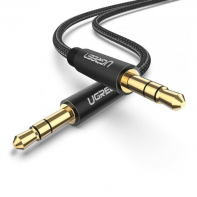 купить Аудиокабель UGREEN AV112 3.5mm Male to 3.5mm Male Cable Gold Plated Metal Case with Braid, 2m, Black, 50363 в Алматы фото 1