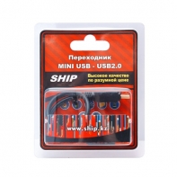 купить Переходник, SHIP, US107G-0.25B, MINI USB на USB 2.0, Блистер, 0.25 м, Чёрный в Алматы фото 2
