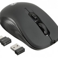 купить Мышь Oklick 610MWC черный оптическая (1600dpi) беспроводная USB/USB-C (5but) в Алматы фото 1