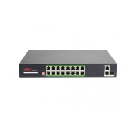 купить Коммутатор PoE  16-портовый ONV-H1016PLD long distance <16 портов 10/100Mbps PoE802.3at/af, +2 * 1000Mbps RJ45, 9-16 порт 250 Meters @10M, 1*SFP port, самовосстановление сети, бюджет мощности 200W> в Алматы фото 1