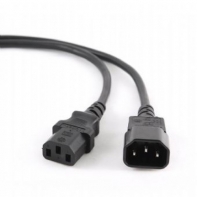 купить Кабель питания сист.блок-монитор Cablexpert PC-189, 1.8м, C13-C14, 6А, черный, с заземлением в Алматы фото 1
