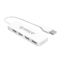 Купить USB Хаб ORICO  FL01-WH-BP <USB2.0х4, 30cm, 480Mbps, White> Алматы