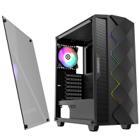 купить Корпус ПК без БП GameMax Black Diamond <ATX, 1x120mm ARGB, 3.5* (HDD)x2, 2.5* (SSD)x2, USB2.0x1, USB3.0x1, HD Audio, 421x210x460mm> в Алматы фото 2