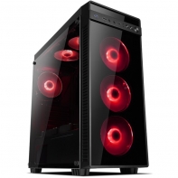 купить Корпус NOMAD Torva Glass  без БП, USB 3.0*1 + 1.1*2, HD Audio, черный матовый, толщина металла 0.6мм,передняя панель пластикABS+закаленное стекло, боковая стенка из закаленного стекла, фильтр защита от пыли, Chrome Singling LED с подсветкой *2 сперед в Алматы фото 1