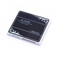 купить Картридер, Deluxe, DCR004BK, All in 1, Поддержка карт SD/SD-HC/Mini-SD/Mirco-SD/MMC/MS/MS Pro/MS Duo/CF, USB 2.0, Чёрный в Алматы фото 1