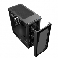 купить Корпус Gamemax Draco Black NEW PWM (4xRGB Fan) ATX 3*3,5 3*2,5 7слот VGA380мм CPU160мм Сталь0,6мм (206мм 435мм 450мм (ШxВxД)) (Передняя панель: 2xUSB3.0 / наушники + микрофон (HD) / Кнопка управления подсветкой) в Алматы фото 2