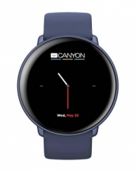 купить CANYON Marzipan SW-75 Smart watch, 1.22inches IPS full touch screen, aluminium+plastic body,IP68 waterproof, multi-sport mode with swimming mode, compatibility with iOS and android,Blue with extra blue leather belt, Host: 41.5x11.6mm, Strap: 240x20mm в Алматы фото 2