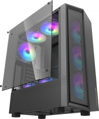 купить Корпус ПК без БП DarkFlash Melody <ATX, 2x3.5, 2xUSB 2.0, 1xUSB 3.0, Audio, 390*200*446mm, Black> в Алматы фото 2