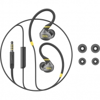 купить TCL In-ear Wired Sport Headset, IPX4, Frequency of response: 10-22K, Sensitivity: 100 dB, Driver Size: 8.6mm, Impedence: 16 Ohm, Acoustic system: closed, Max power input: 20mW, Connectivity type: 3.5mm jack, Color Monza Black в Алматы фото 2