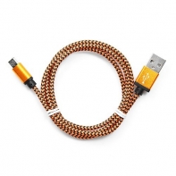 Купить Кабель USB 2.0 Cablexpert CC-mUSB2oe1m, USB-MicroUSB, 1м, нейлоновая оплетка, алюм разъемы, оранжев Алматы
