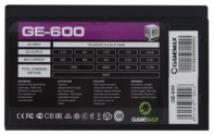 купить Блок питания ПК  600W GameMax GE-600 80PLUS <APFC> в Алматы фото 2