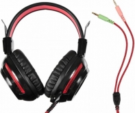 купить Наушники с микрофоном Oklick HS-G300 ARMAGEDDON черный/красный 2.5м мониторные в Алматы фото 2