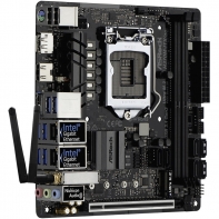 купить Материнская плата с 2xRG45 и встроенным WiFi ASRock H370M-ITX/AC H370 Supports 8th Generation Intel® Core™ Processors Coffee Lake-S LGA1151 2xDDR4 (2666) 6xSATA3 1xUM.2 2xHDMI 1xDP 1xPCI-E3.0x16 1xM.2 в комплекте модуль WiFi 2xАнтенны 1xPS/2 2xUSB2.0 в Алматы фото 2