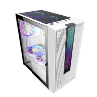 купить Компьютерный корпус PCCooler PLATINUM LM200W MESH RGB M-ATX/ITX USB3.0, 2xUSB2.0 White в Алматы фото 2