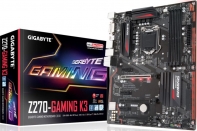 купить Материнская плата, Gigabyte, GA-Z270-Gaming K3 (4719331845377), LGA1151, iZ270, 4xDDR4 2133, 6xSATA3, 2xSATA Express, 1xM.2, Raid, 1xDVI-D, 1xHDMI, 3xPCI-Ex16, 3xPCI-Ex1, ATX в Алматы фото 1