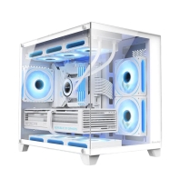 Купить Компьютерный корпус Huntkey S960 StormX, Без БП, 0.6mm, 2xUSB2.0, 1xUSB3.0, HD-Audio, mATX, White Алматы