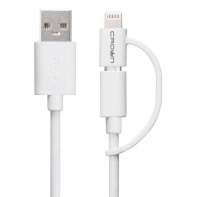 купить Кабель Crown USB - microUSB/Lightning CMCA-UL-405 white в Алматы фото 1