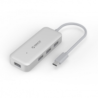 купить USB Хаб ORICO TC4U-U3-SV-BP <Type-C, USB3.0х4, Cable 30cm,  98,5*39*15,5mm, SILVER> в Алматы фото 1
