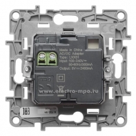 купить Legrand 672294 Розетка заряд 2хUSB БЕЛ ETIKA /  в Алматы фото 2