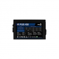 купить Блок питания, Aerocool, VX PLUS 450 , 450W, ATX, (230V None-PFC), 20 4 pin, 4 4pin, 2*Sata, 2*Molex, 1*FDD, 1*PCI-E 6 pin, Поддержка Haswell, Вентилятор 12 см, Кабель питания, Чёрный в Алматы фото 2