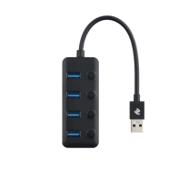 купить USB-хаб 2Е USB-A - 4хUSB 3.0 Hub with switch 0.25m Black в Алматы фото 2