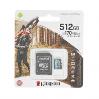 купить Карта памяти Kingston 512GB microSDXC Canvas Go Plus 170R A2 U3 V30 Card, с адаптером, SDCG3/512GB в Алматы фото 2