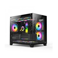 Купить Компьютерный корпус Huntkey S960 V2 StormX, 1xUSB2.0, 1xUSB3.0, HD-Audio, mATX/Mini ITX(BTF), Black в Алматы
