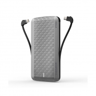 купить Портативное зарядное устройство, iWalk, UBT12000X Silver, 12000mAh, Встроенные кабели TypeC, microUSB, Lightning, Быстрая зарядка QC3.0, Индикатор заряда, Серый в Алматы фото 2