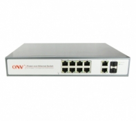 купить Коммутатор PoE  8-портовый ONV POE31108PFB <8 портов 10/100Mbps PoE 802.3af (max 15.4W на порт), 2 Gigabit Uplink TP Combo порт, 2 Gigabit Uplink SFP порта, коммутационая матрица 8,8Gbps, бюджет мощности PoE 130W> в Алматы фото 1