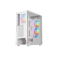 купить Корпус Wintek Mars PS195-6-M-W TG, ATX/Micro ATX, USB 1*3.0/2*2.0, 0,45mm, 4*12cm ARGB fan (контроллер   пульт д/у в комплекте), белый в Алматы фото 2