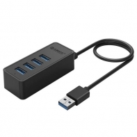 Купить USB Хаб ORICO W5P-U3-100-BK-BP <USB3.0x4, MicroUSB, Black, 1m, 77.4*31.5*22mm > Алматы