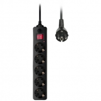 купить Сетевой фильтр Buro 500SH-10-B 10м 10A/2.2кВт (5 розеток) черный (коробка) в Алматы фото 1