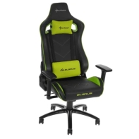 купить Игровое кресло Sharkoon Elbrus 2 Black/Green <Синтетическая кожа, Газлифт 4, подлокотник 3D> в Алматы фото 1