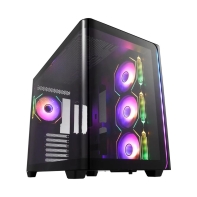 Купить Компьютерный корпус FSP M580-BA, Без БП, 2xUSB3.0/Type-C, 4x120 ARGB, Curved Glass, Black, ATX(BTF) Алматы