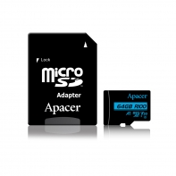 купить Карта памяти, Apacer, AP64GMCSX10U7-R, MicroSDXC 64GB, с адаптером SD в Алматы фото 1
