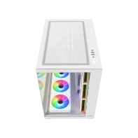 купить Компьютерный корпус FSP M341-WA, Без БП, 2xUSB3.0/Type-C, 7xARGB 120mm, 2xGlass, White, ATX в Алматы фото 3
