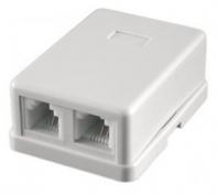 Купить Розетка телефонная TA-102 RJ-11 (6P4C) внешняя 2 порта, белая Алматы