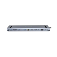 купить USB Hub12 port, Gembird  UHB-D6, 2xUSB3.1, PD87, Jack3.5, SD/TF, 2xHDMI, RJ45, VGA, USB2.0, Type-C в Алматы фото 2