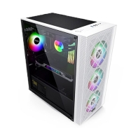 купить Компьютерный корпус PCCooler PLATINUM MM200W MESH 4F M-ATX/ITX USB3.0, 2xUSB2.0 White в Алматы фото 2