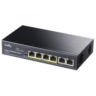 купить Коммутатор PoE+  6-портовый CUDY FS1006P <6 RJ-45 10/100M PSE ports with 4 POE Ports Unmanaged Desktop Switch, support 4-port IEEE 802.3at PoE+ (Port-1 to Port-4), Supports PoE power up to 30W for each PoE port, CCTV Mode (Transmit distance up to 250 в Алматы фото 2