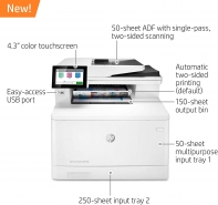 купить МФУ лазерное цветное HP Color LaserJet Ent M480f 3QA55A, А4, 27 стр/мин, 2ГБ, факс, ADF, duplex,  Ethernet в Алматы фото 2