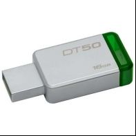 купить USB-накопитель, Kingston, DT50 16GB, USB 3.1, 5 Мб/сек, Серибристо-зеленый в Алматы фото 1