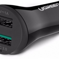 купить Автомобильное зарядное устройство Ugreen CD114 <BLACK, 2xUSB, 2.4A; 20757> в Алматы фото 1