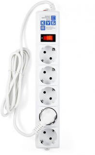 купить Сетевой фильтр Power Cube SPG-B-6-WHITE, 10А/2,2кВт, 1,9м, 5 розеток белый в Алматы фото 2