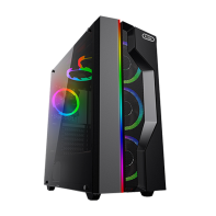 купить Компьютерный корпус PCCooler Master LE300, Без БП, USB3.0x1/USB2.0x2, Black, ARGB, ATX Midi в Алматы фото 3