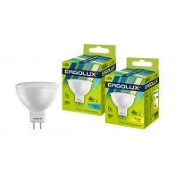 Купить Эл. лампа светодиодная, Ergolux, LED-JCDR-7W-GU5.3-4K, Мощность 7Вт, Тип колбы JCDR, Цвет. температура 4500К, Цоколь GU5.3, Холодный Алматы