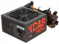 купить Блок питания, Aerocool, KCAS PLUS 800W, 800W, ATX, APFC, 20 4 pin, 4 4pin, 7*Sata, 4*Molex, 1*FDD, 4*PCI-E 6 2 pin, Поддержка Haswell, Вентилятор 12 см, Кабель питания, Чёрный в Алматы фото 3