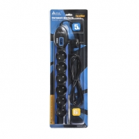 купить Сетевой фильтр, SVC, Excalibur G-2006-5BB, 6 вых.: Shuko CEE7, 5 м., Защита от перегрузок, Автоматическое отключение при нагрузке больше 10A, АС фильтрация 1100 Дж., Чёрно-Синий в Алматы фото 2