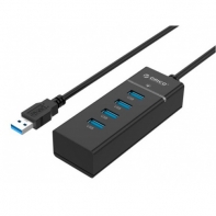 купить USB Хаб ORICO W6PH4-U3-V1-BK-BP <USB3.0x4, 30cm, 104*37*24mm, BLACK> в Алматы фото 1