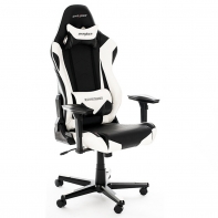 купить Игровое компьютерное кресло, DX Racer,  OH/RE0/NW, ПУ экокожа, Вид наполнителя: губчатая пена высокой плотности (54 кг/м?), Металлическая основа кресла, Механизм качания: топ-ган, Прорезиненные колеса в комплектации, Черный-белый в Алматы фото 2